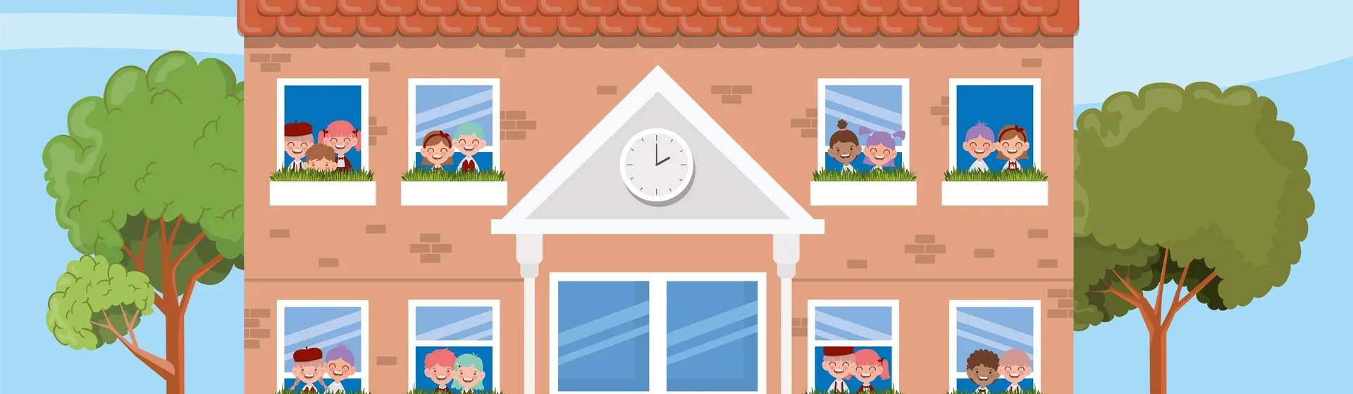 Schulkinder auf dem Weg zur Schule